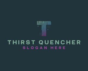 Modern Glitch Letter T logo design