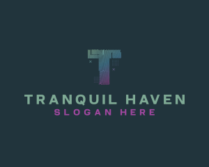 Modern Glitch Letter T logo design