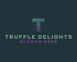 Modern Glitch Letter T logo design