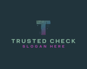 Modern Glitch Letter T logo design