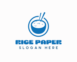 Rice Bowl Chopsticks logo design