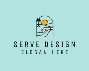 Mirage Horizon Travel Sun logo design