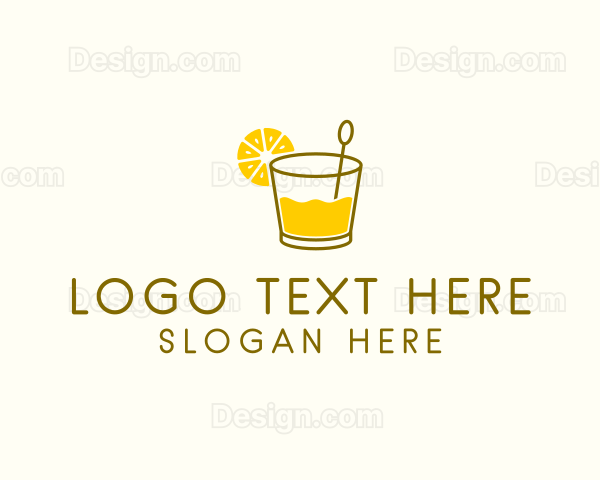 Lemon Cocktail Drink Logo