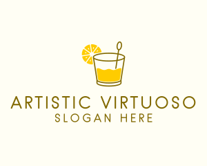 Lemon Cocktail Drink logo design