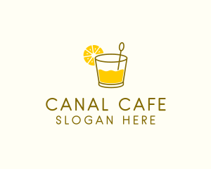 Lemon Cocktail Drink logo design