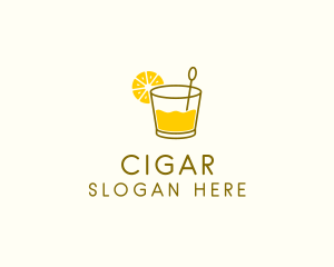 Lemon Cocktail Drink logo design