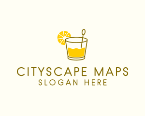 Lemon Cocktail Drink logo design