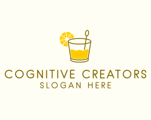 Lemon Cocktail Drink logo design