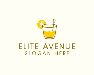 Lemon Cocktail Drink logo design