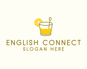 Lemon Cocktail Drink logo design