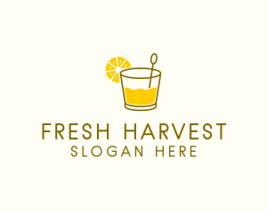 Lemon Cocktail Drink logo design