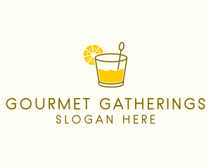 Lemon Cocktail Drink logo design