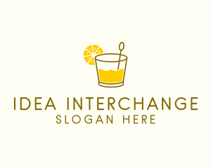 Lemon Cocktail Drink logo design