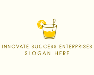 Lemon Cocktail Drink logo design