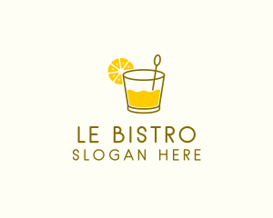 Lemon Cocktail Drink logo design