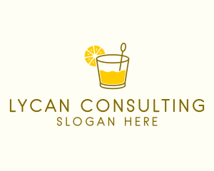 Lemon Cocktail Drink logo design