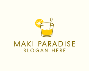 Lemon Cocktail Drink logo design