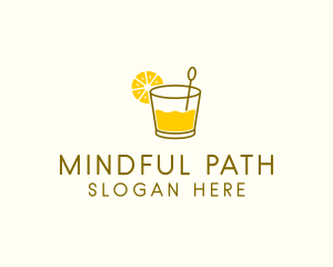 Lemon Cocktail Drink logo design