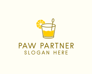 Lemon Cocktail Drink logo design