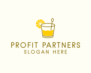 Lemon Cocktail Drink logo design