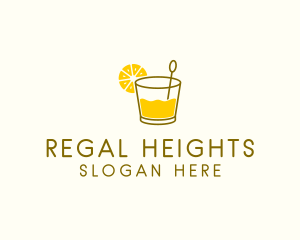 Lemon Cocktail Drink logo design