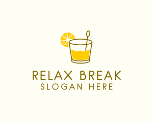 Lemon Cocktail Drink logo design