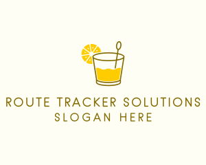 Lemon Cocktail Drink logo design