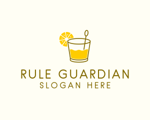 Lemon Cocktail Drink logo design