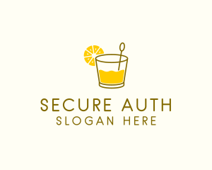 Lemon Cocktail Drink logo design