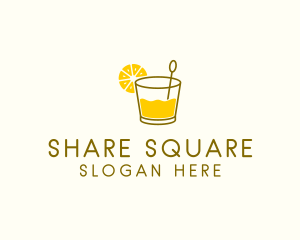 Lemon Cocktail Drink logo design