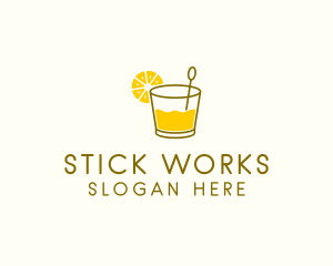 Lemon Cocktail Drink logo design