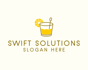 Lemon Cocktail Drink logo design