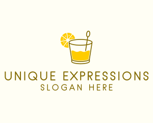 Lemon Cocktail Drink logo design