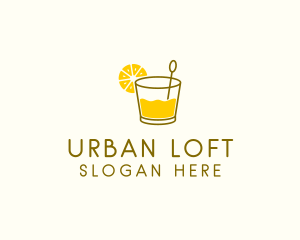 Lemon Cocktail Drink logo design