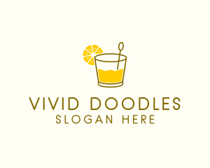 Lemon Cocktail Drink logo design