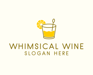 Lemon Cocktail Drink logo design