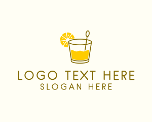 Iced - Lemon Cocktail Drink logo design