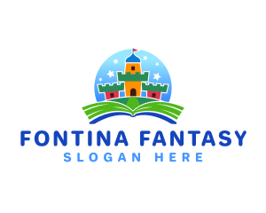 Book Fantasy Castle logo design