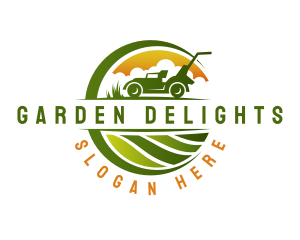 Landscaping Lawn Mower logo design