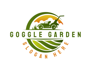 Landscaping Lawn Mower logo design