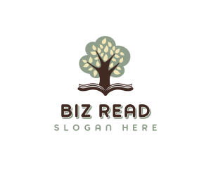 Tree Library Book logo design