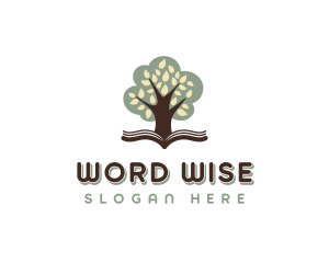 Tree Library Book logo design