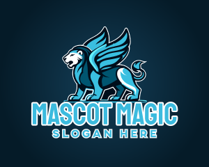 Winged Lion Mascot logo design