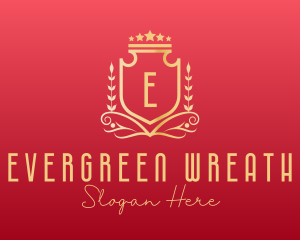 Golden Wreath Shield logo design