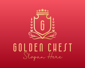 Golden Wreath Shield logo design