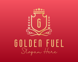 Golden Wreath Shield logo design