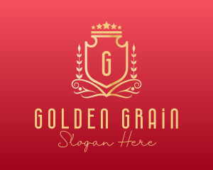 Golden Wreath Shield logo design