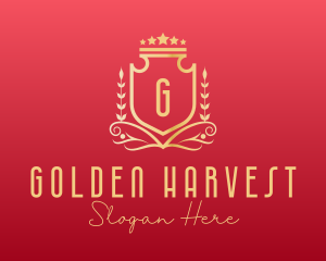 Golden Wreath Shield logo design