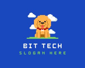 Pixelated Puppy Dog logo design