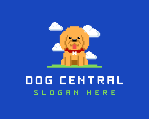 Pixelated Puppy Dog logo design